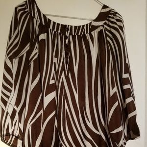 Brown and white dress shirt